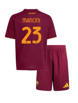 AS Roma Gianluca Mancini #23 Replika Hemmakläder Barn 2025-26 Kortärmad (+ byxor)